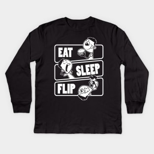 Eat Sleep Flip Repeat - Flipping Tumbling Gymnast print Kids Long Sleeve T-Shirt